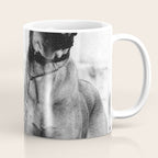 The Happiness of Little Girls and Great Danes black and white photograph Coffee Mug Gallery Image 1