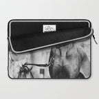 The Happiness of Little Girls and Great Danes black and white photograph Laptop Sleeve Gallery Image 2
