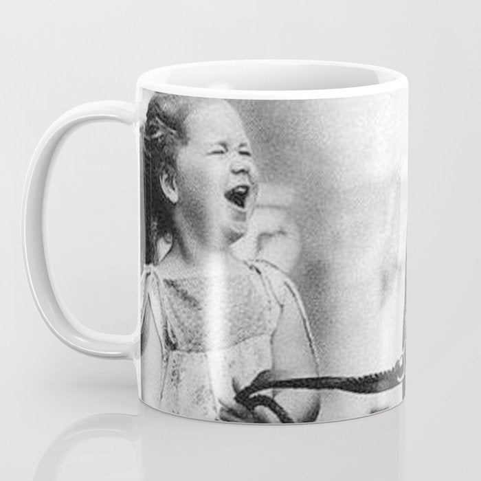 The Happiness of Little Girls and Great Danes black and white photograph Coffee Mug Gallery Image 3