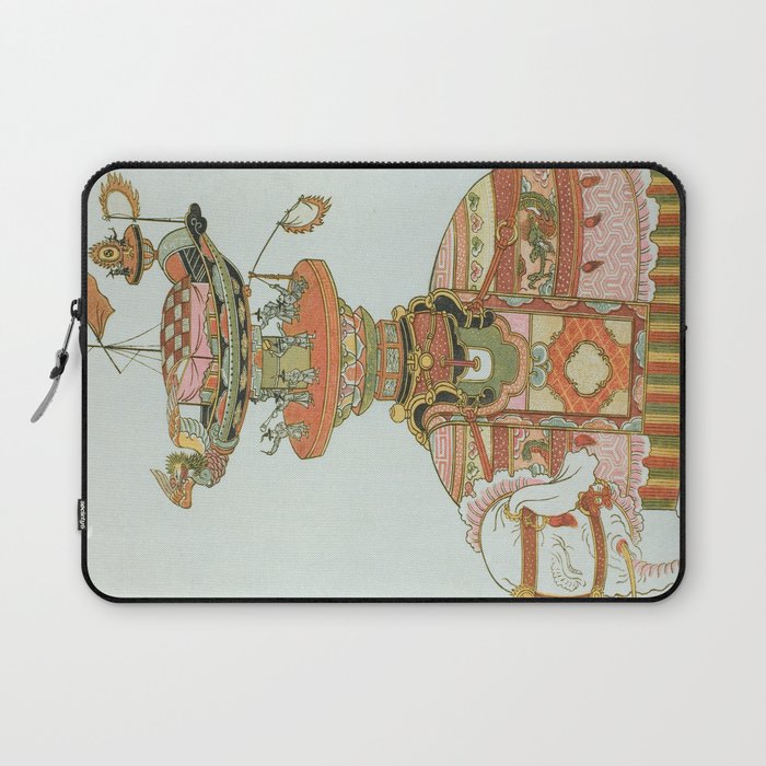 Mechanical Elephant with Festival Barge and Korean Musicians by Komatsuya Hyakki Laptop Sleeve Gallery Image 1