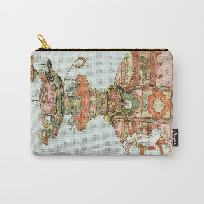 Mechanical Elephant with Festival Barge and Korean Musicians by Komatsuya Hyakki Carry All Pouch Gallery Image 1
