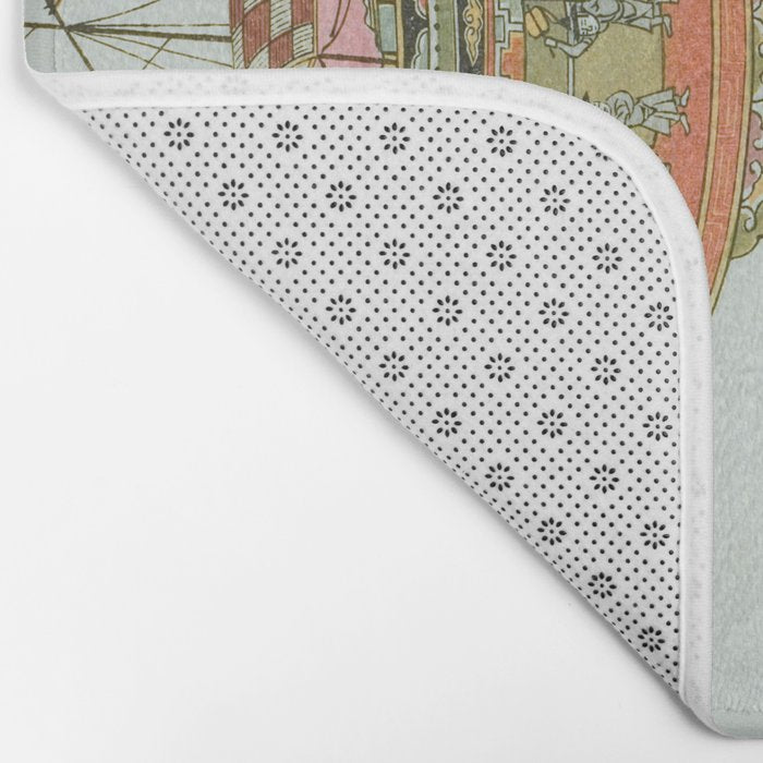 Mechanical Elephant with Festival Barge and Korean Musicians by Komatsuya Hyakki Bath Mat Gallery Image 2
