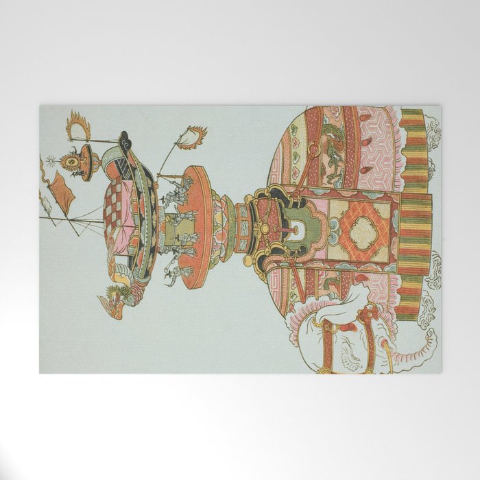 Mechanical Elephant with Festival Barge and Korean Musicians by Komatsuya Hyakki Welcome Mat Gallery Image 1