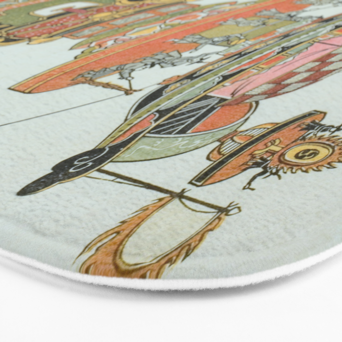 Mechanical Elephant with Festival Barge and Korean Musicians by Komatsuya Hyakki Bath Mat Gallery Image 3