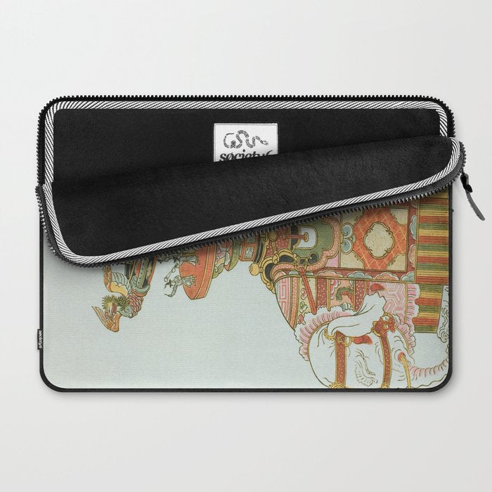 Mechanical Elephant with Festival Barge and Korean Musicians by Komatsuya Hyakki Laptop Sleeve Gallery Image 2