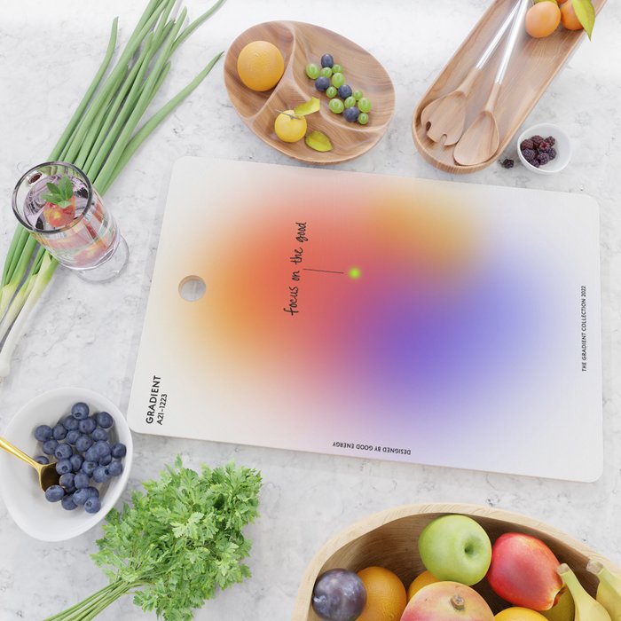 Focus On The Good: Aura-Gradient-Quote-Decor Cutting Board Gallery Image 2