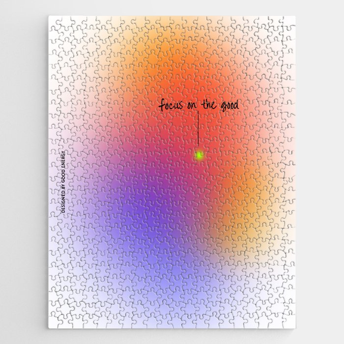 Focus On The Good: Aura-Gradient-Quote-Decor Jigsaw Puzzle Gallery Image 1