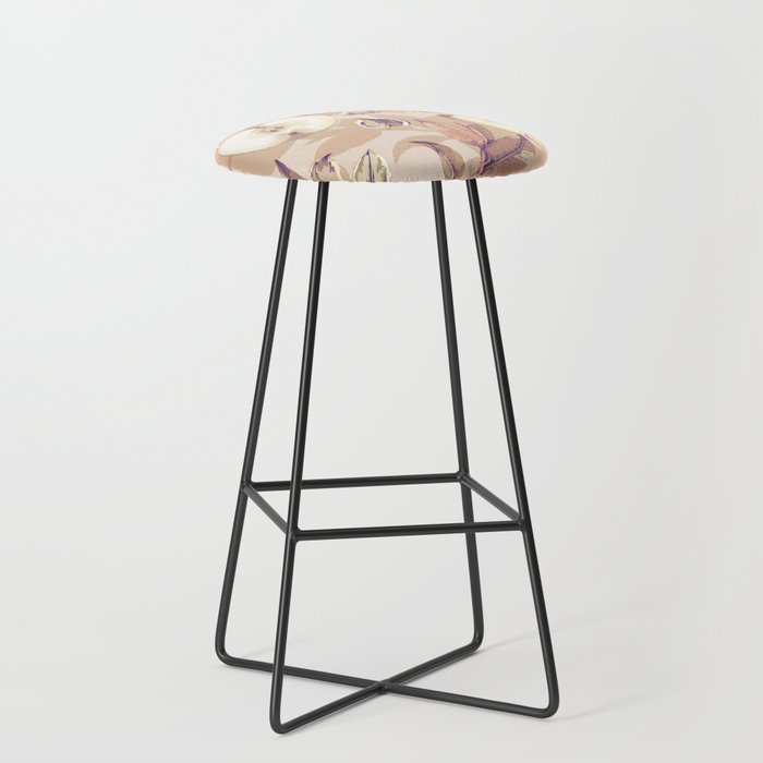 Tropical flowers autumn field Stool Gallery Image 1