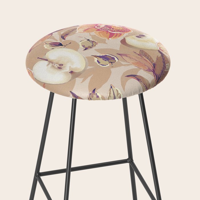 Tropical flowers autumn field Stool Gallery Image 2