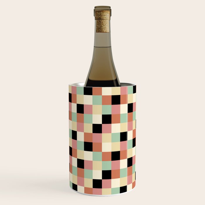 Bold Retro Checks Pattern - Small XXXIV Wine Chiller Gallery Image 1
