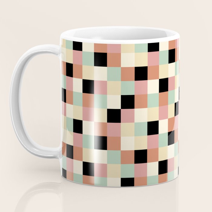 Bold Retro Checks Pattern - Small XXXIV Coffee Mug Gallery Image 3