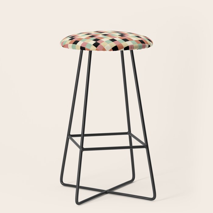 Bold Retro Checks Pattern - Small XXXIV Stool Gallery Image 1