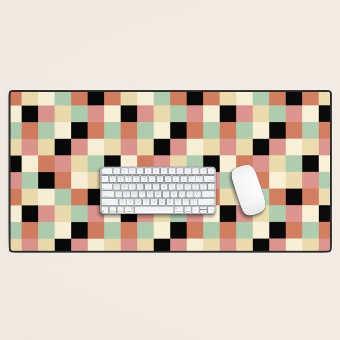 Bold Retro Checks Pattern - Small XXXIV Desk Mat Gallery Image 1