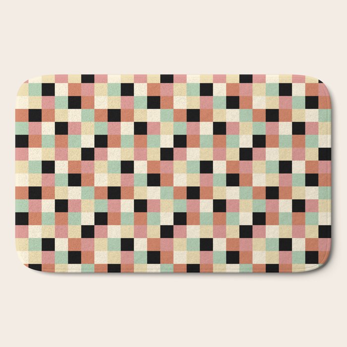 Bold Retro Checks Pattern - Small XXXIV Bath Mat Gallery Image 2