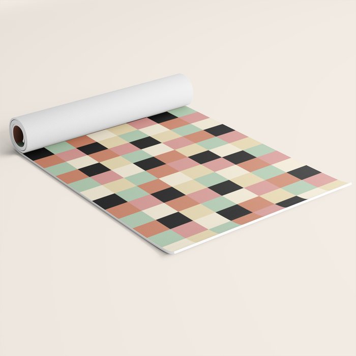 Bold Retro Checks Pattern - Small XXXIV Yoga Mat Gallery Image 2
