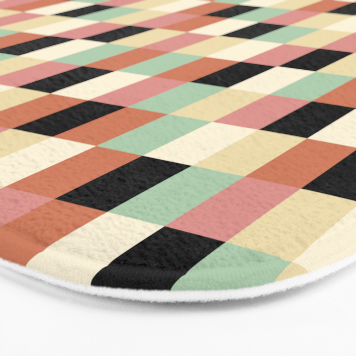 Bold Retro Checks Pattern - Small XXXIV Bath Mat Gallery Image 3