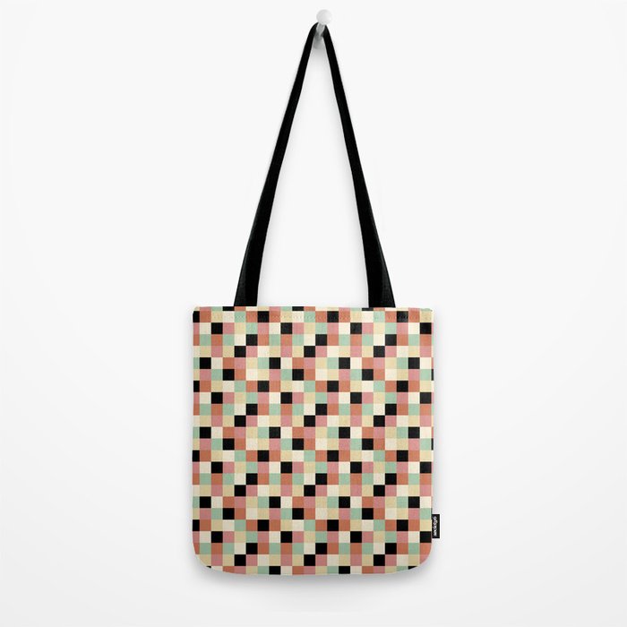 Bold Retro Checks Pattern - Small XXXIV Tote Bag Gallery Image 2