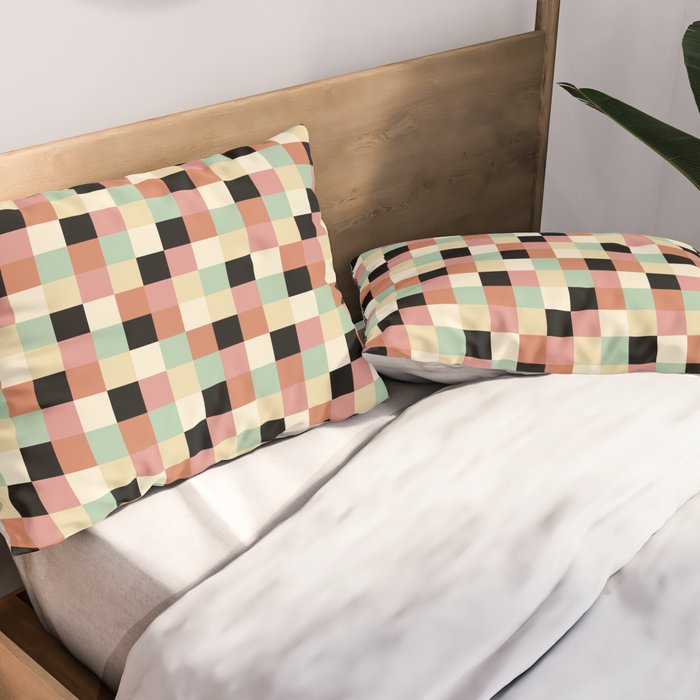 Bold Retro Checks Pattern - Small XXXIV Pillow Sham Gallery Image 2
