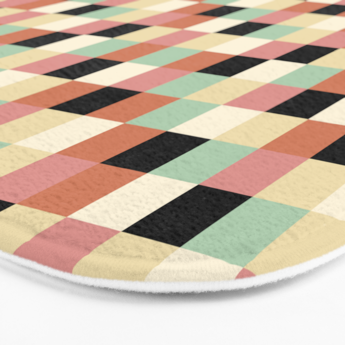 Bold Retro Checks Pattern - Small XXXIV Bath Mat Gallery Image 3