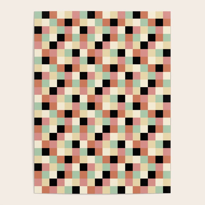Bold Retro Checks Pattern - Small XXXIV Poster Gallery Image 4