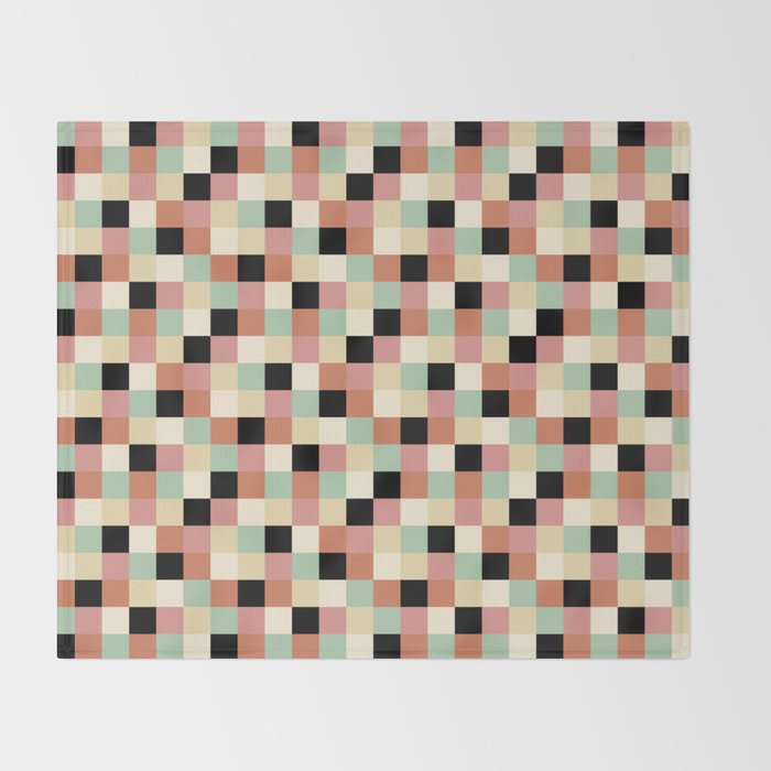 Bold Retro Checks Pattern - Small XXXIV Throw Blanket Gallery Image 2