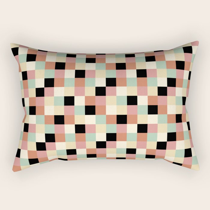 Bold Retro Checks Pattern - Small XXXIV Rectangular Pillow Gallery Image 1