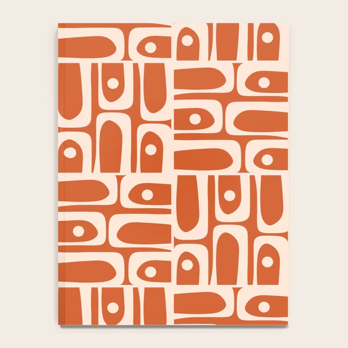 Mid Century Modern Piquet Abstract Multi Pattern in Spiced Orange Notebook Gallery Image 4