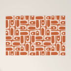 Mid Century Modern Piquet Abstract Multi Pattern in Spiced Orange Welcome Mat Gallery Image 1