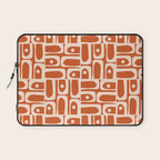 Mid Century Modern Piquet Abstract Multi Pattern in Spiced Orange Laptop Sleeve Gallery Image 1