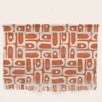 Mid Century Modern Piquet Abstract Multi Pattern in Spiced Orange Wall Hanging Gallery Image 1