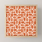 Mid Century Modern Piquet Abstract Multi Pattern in Spiced Orange Mini Art Print Gallery Image 1