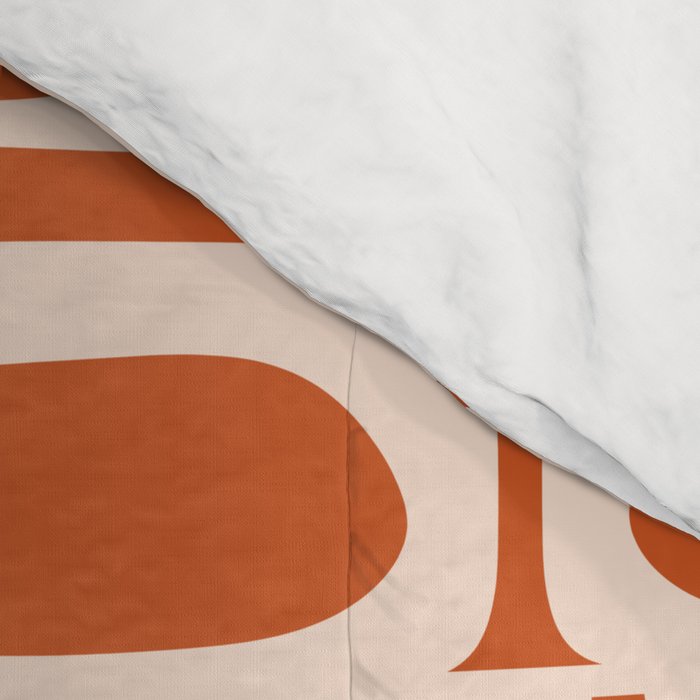 Mid Century Modern Piquet Abstract Multi Pattern in Spiced Orange Comforter Gallery Image 4