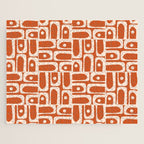 Mid Century Modern Piquet Abstract Multi Pattern in Spiced Orange Jigsaw Puzzle Gallery Image 1