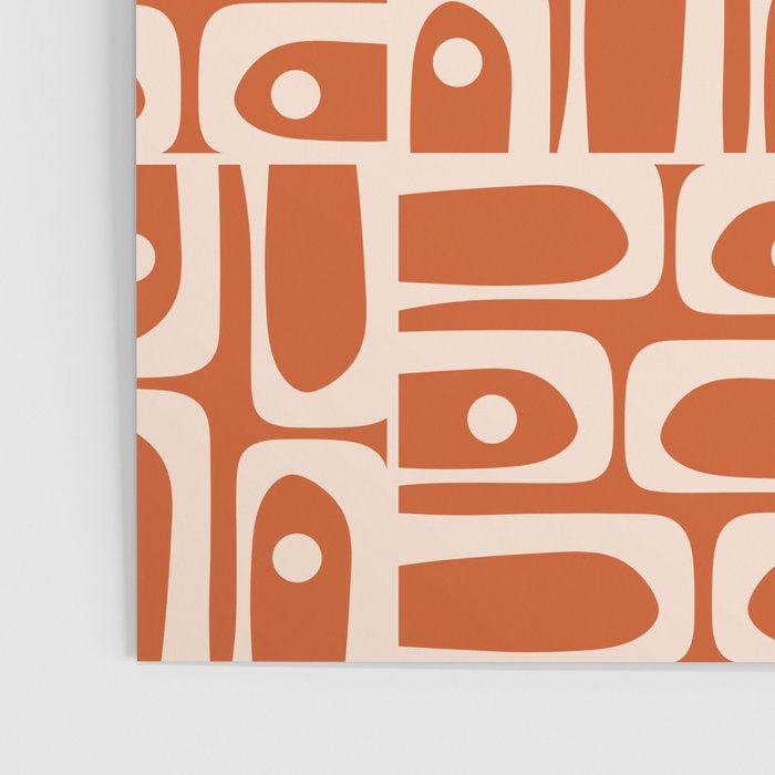Mid Century Modern Piquet Abstract Multi Pattern in Spiced Orange Poster Gallery Image 3