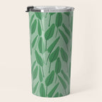 Tropical leaf pattern in cool greens Travel Mug Gallery Image 3