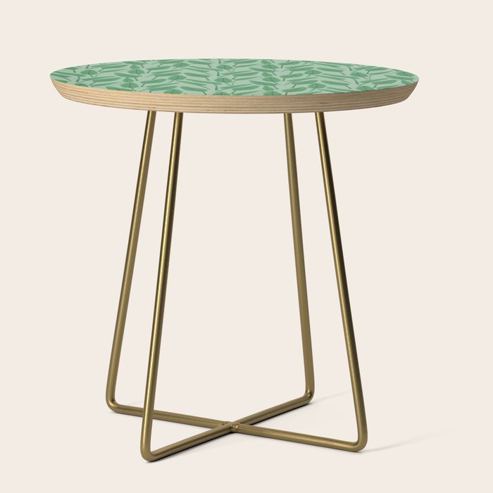 Tropical leaf pattern in cool greens Side Table Gallery Image 1
