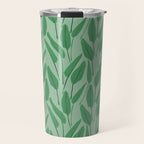 Tropical leaf pattern in cool greens Travel Mug Gallery Image 1