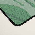 Tropical leaf pattern in cool greens Desk Mat Gallery Image 4