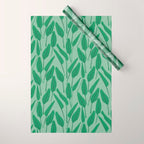 Tropical leaf pattern in cool greens Wrapping Paper Gallery Image 1