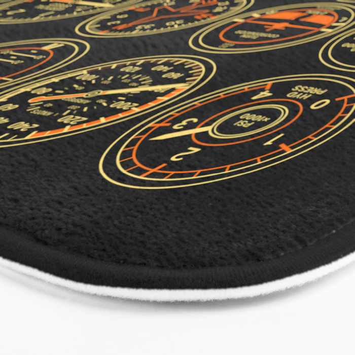 Aircraft Flight Instruments - Full Black Bath Mat Gallery Image 3
