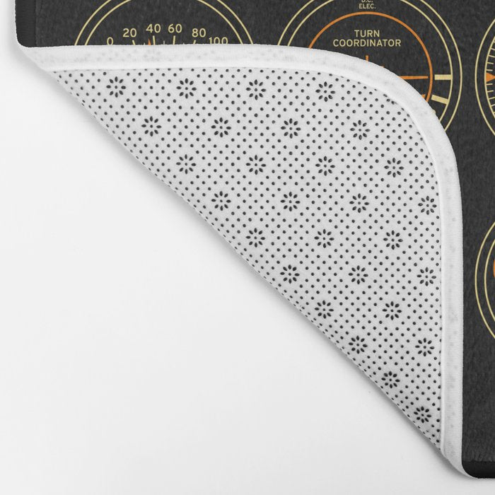 Aircraft Flight Instruments - Full Black Bath Mat Gallery Image 2