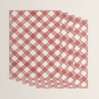 Hand Painted Red Festive Gingham Theme Wrapping Paper Gallery Image 3