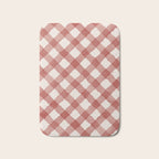 Hand Painted Red Festive Gingham Theme Bath Mat Gallery Image 1