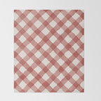 Hand Painted Red Festive Gingham Theme Throw Blanket Gallery Image 2