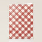 Hand Painted Red Festive Gingham Theme Stationery Card Gallery Image 2