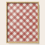 Hand Painted Red Festive Gingham Theme Serving Tray Gallery Image 1