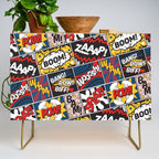 Modern Comic Book Superhero Pattern Color Colour Cartoon Lichtenstein Pop Art Credenza Gallery Image 1