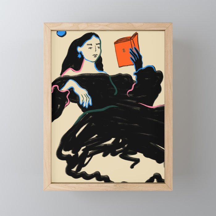 MIDNIGHT READING Mini Art Print Gallery Image 1