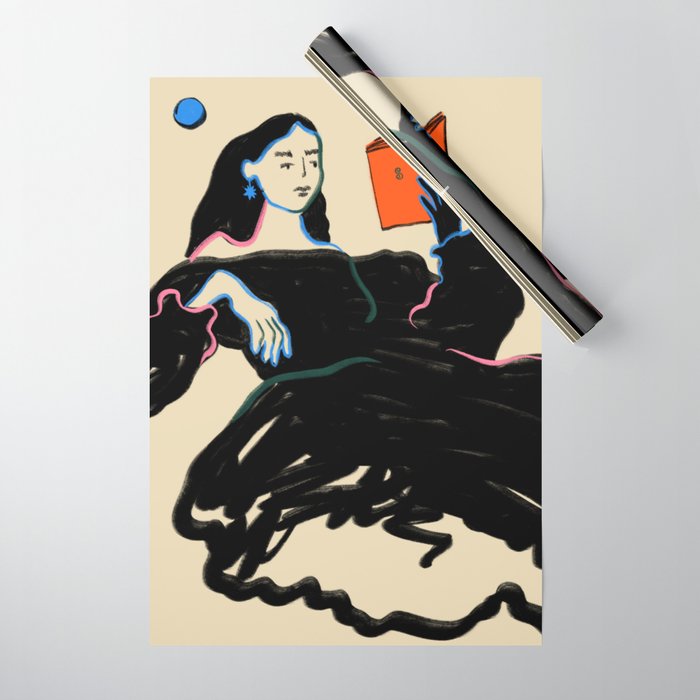 MIDNIGHT READING Wrapping Paper Gallery Image 1