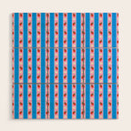 Strawberry Ribbons On Blue Wood Wall Art Gallery Image 1